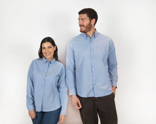 Camisas y Blusas Oxford Casuales Corporativas Color Azul
