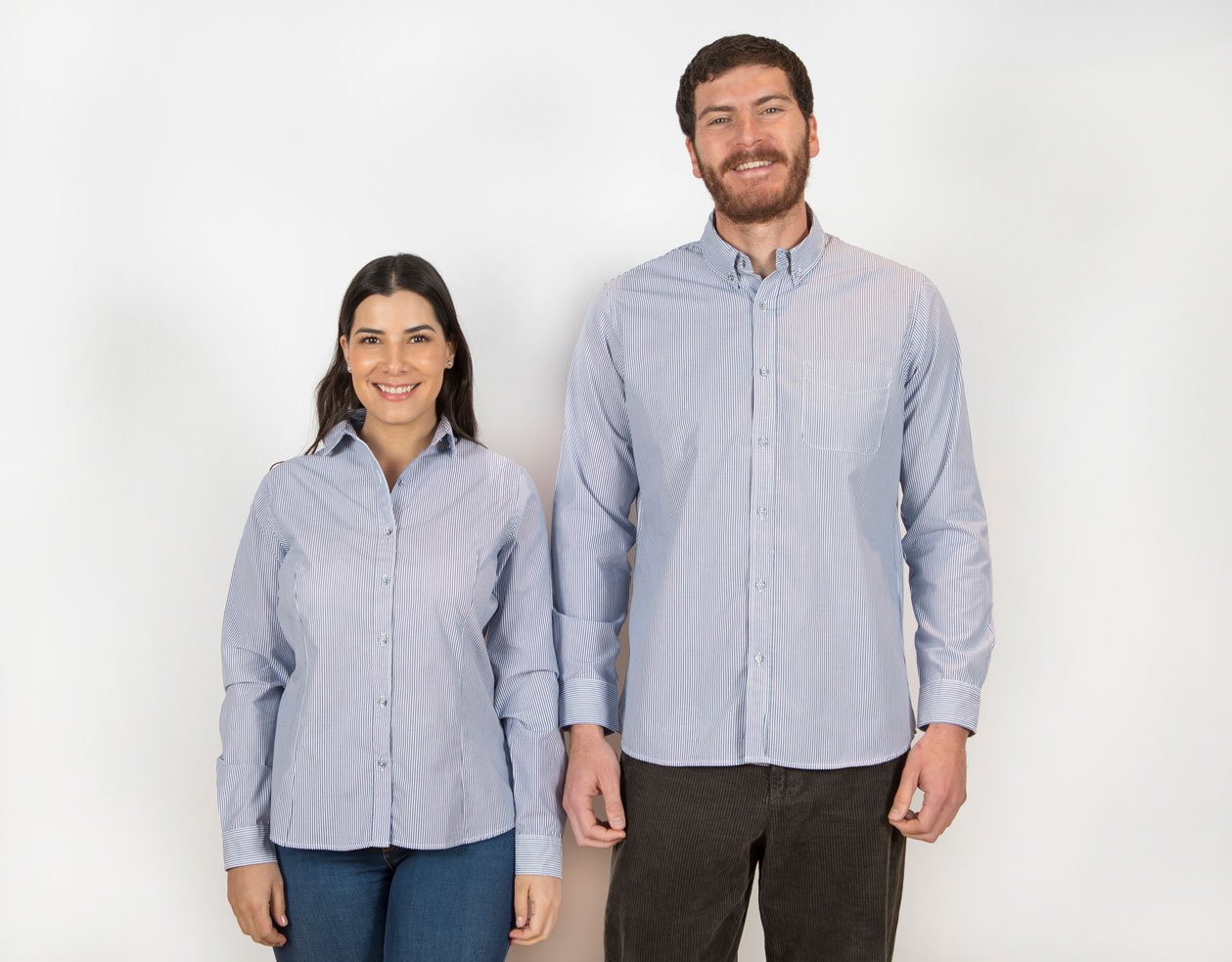 Camisas y Blusas Oxford Casuales Corporativas Color Azul Rayas Uniformes Industriales y Empresariales en CDMX