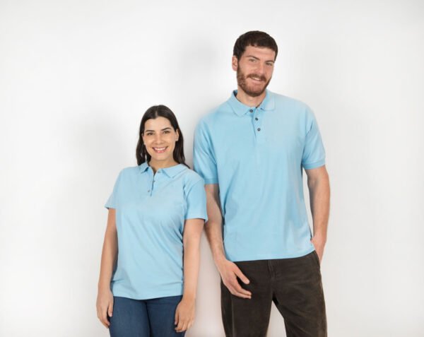 Playeras Polo Color Azul Cielo Bordadas con Logo